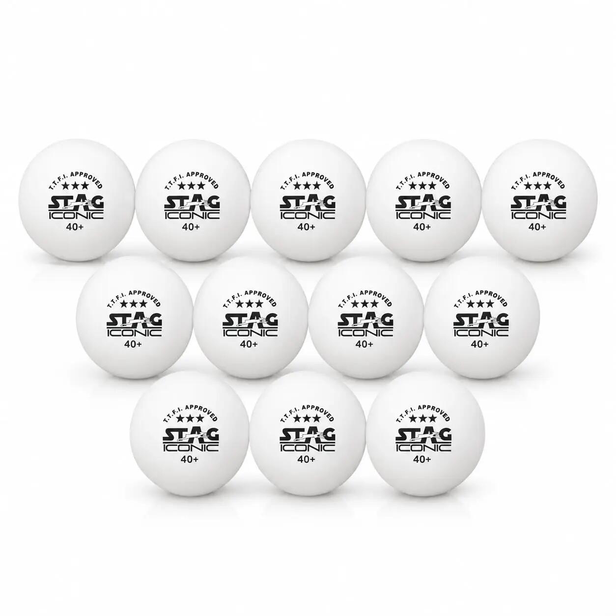 STAG Iconic 3-Star Supreme TT Balls, 40+mm, Pack of 12 -  1