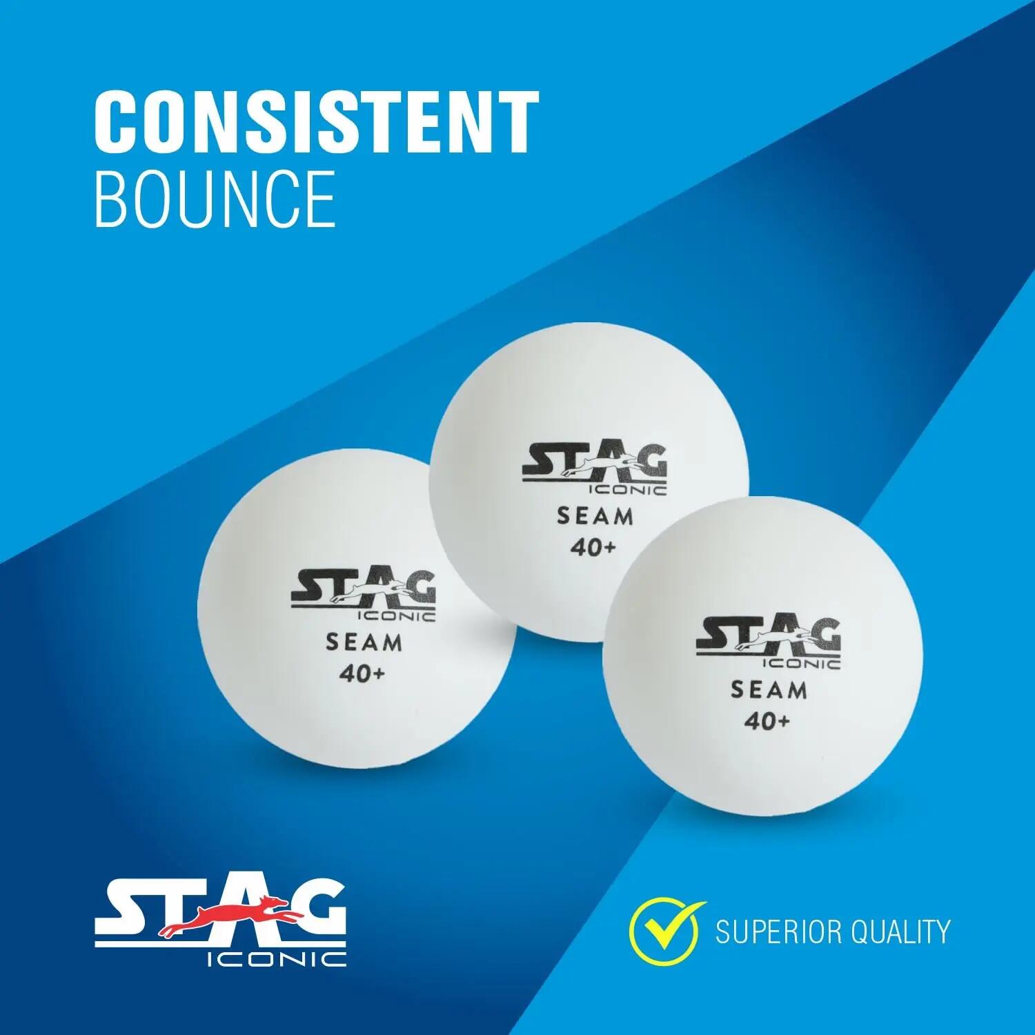 STAG Iconic Seam White TT Balls, 40+mm, Pack of 12 -  5