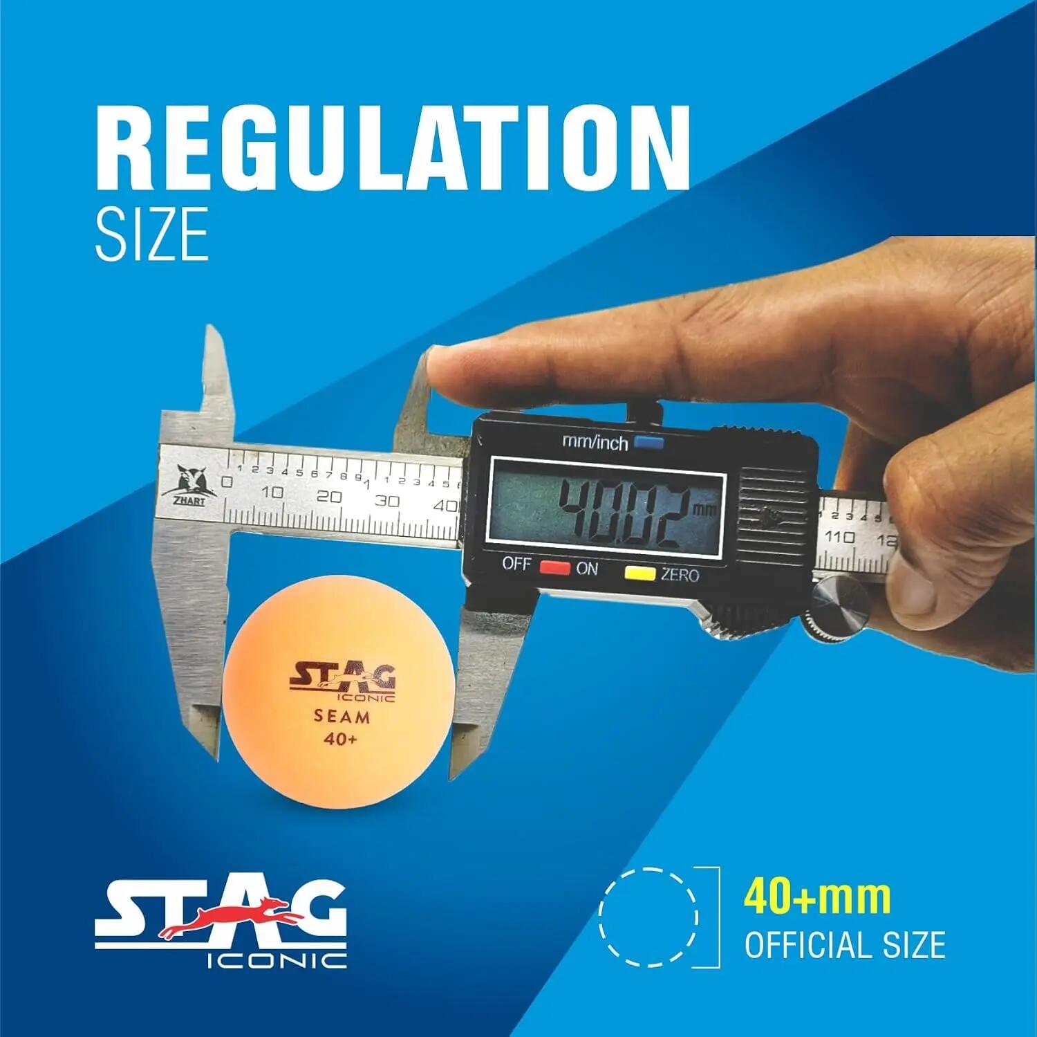 STAG Iconic Seam Orange TT Balls, 40+mm, Pack of 12 -  3