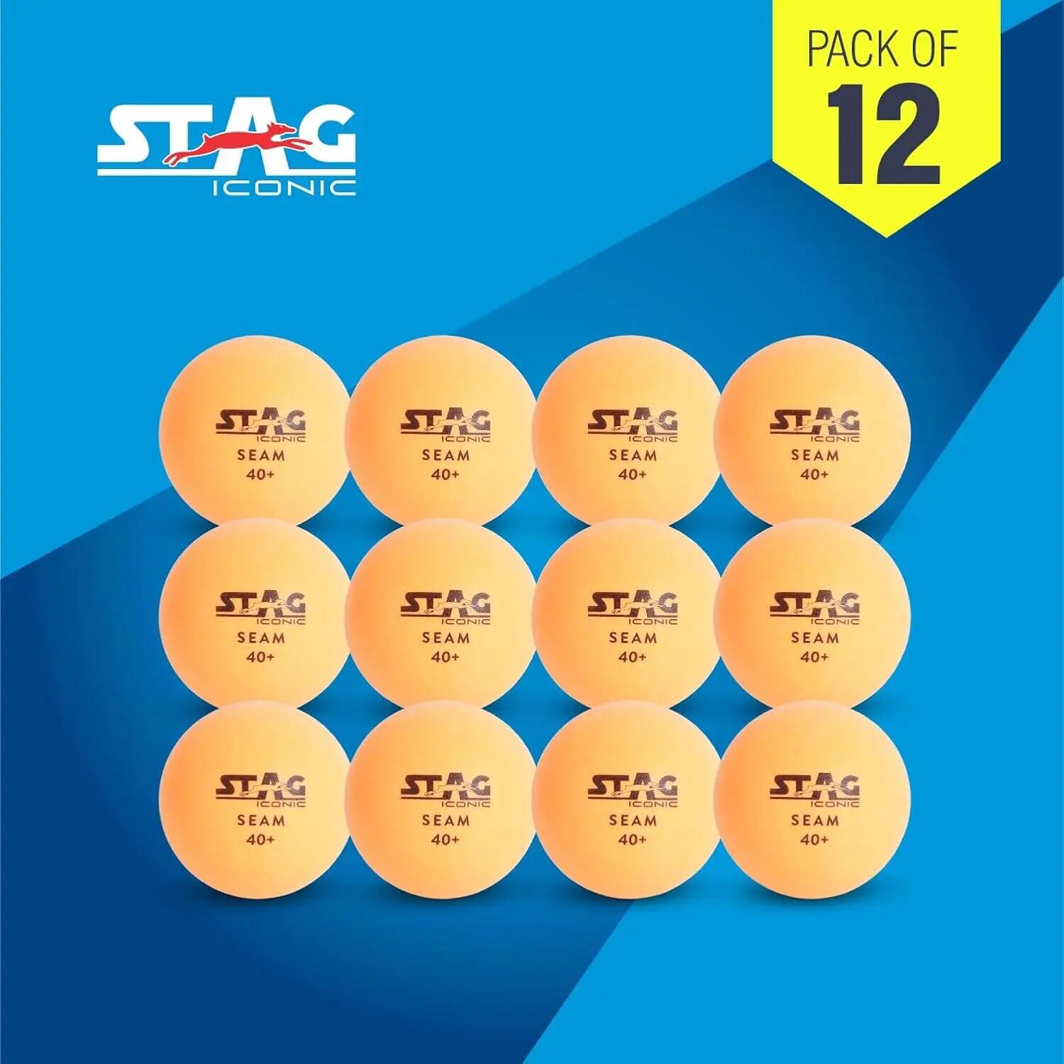 STAG Iconic Seam Orange TT Balls, 40+mm, Pack of 12 -  2