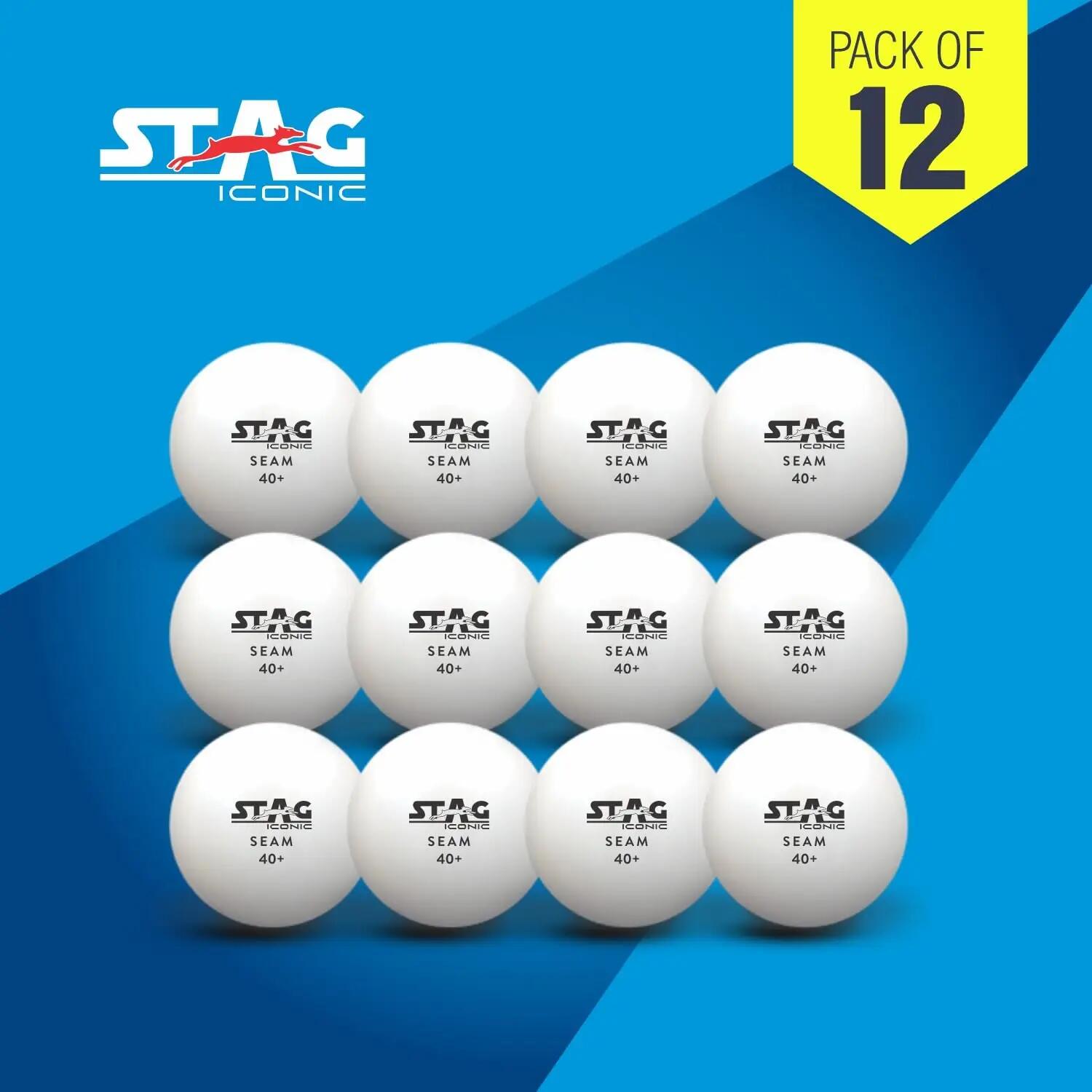 STAG Iconic Seam White TT Balls, 40+mm, Pack of 12 -  2