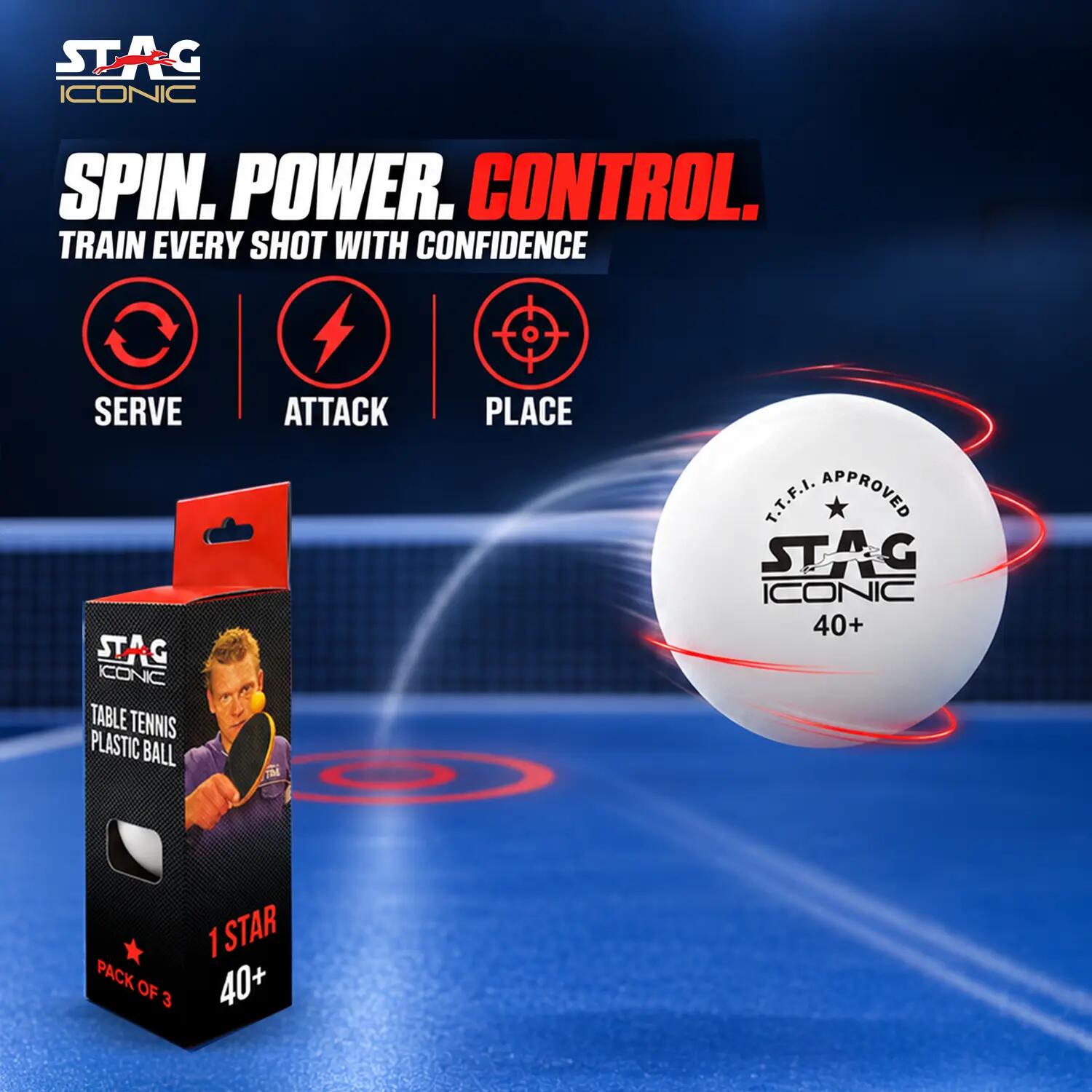 STAG Iconic 1-Star TT Balls, 40+mm, Pack of 12 -  4