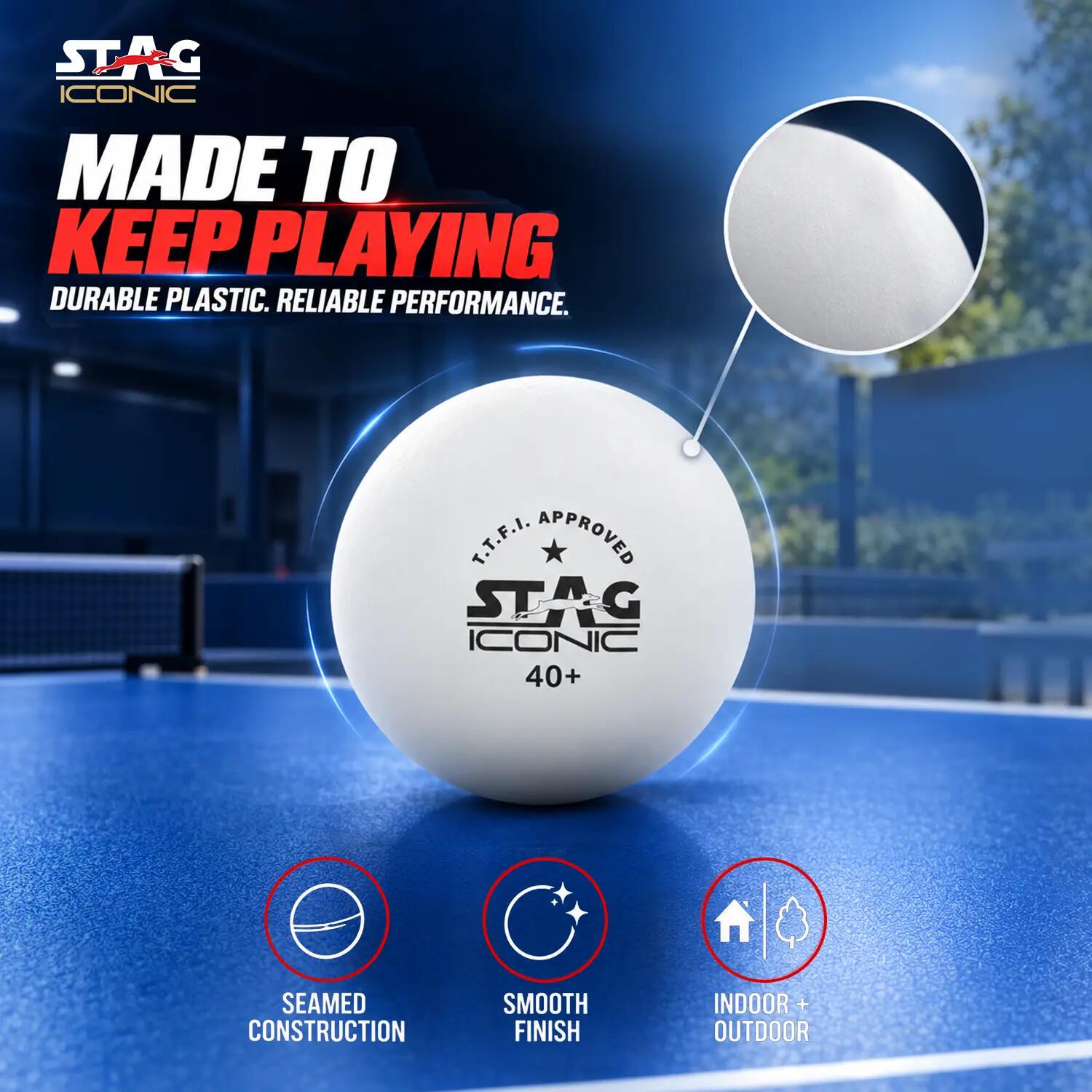STAG Iconic 1-Star TT Balls, 40+mm, Pack of 12 -  2