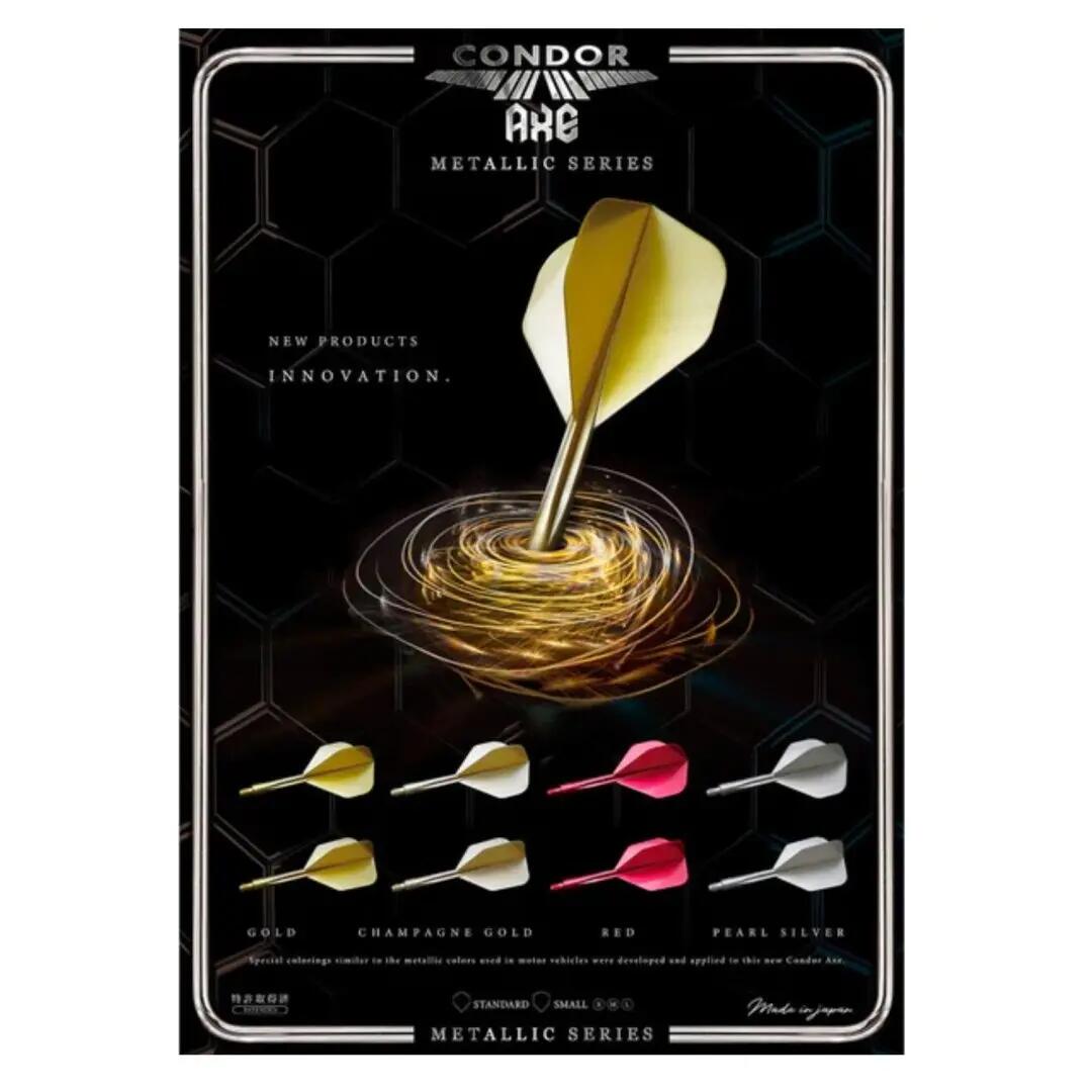 Letky Condor AXE Metallic, tvar Small, délka Medium, červené 3/3