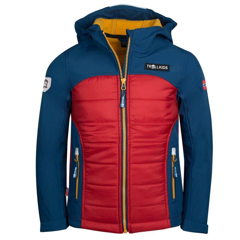 Veste softshell enfant Lysefjord déperlant bleu mystique/rouge