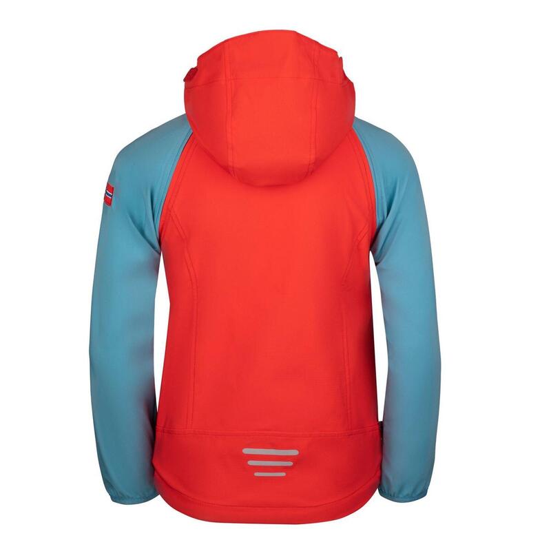 Kinder Softshell Jacke Zip Off Rondane Rot/Delphinblau