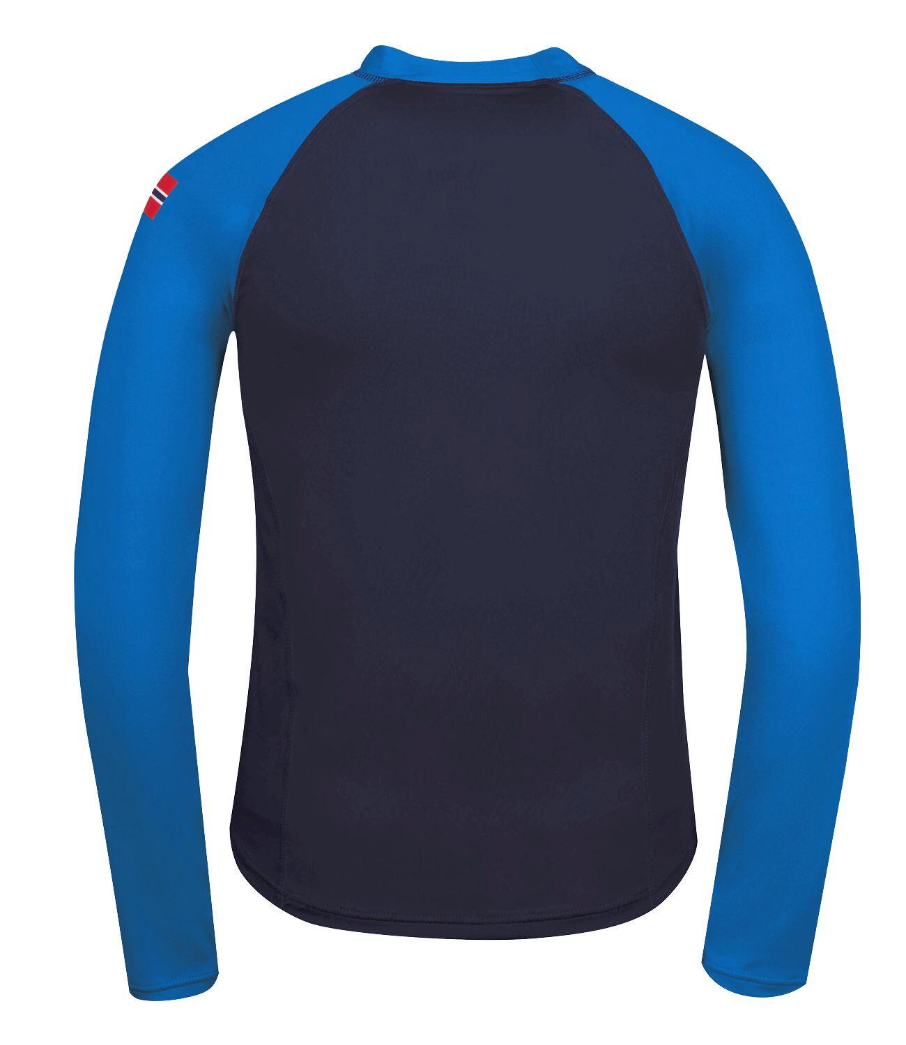 T-shirt long enfant Kvalvika bleu marine / bleu moyen 2/3