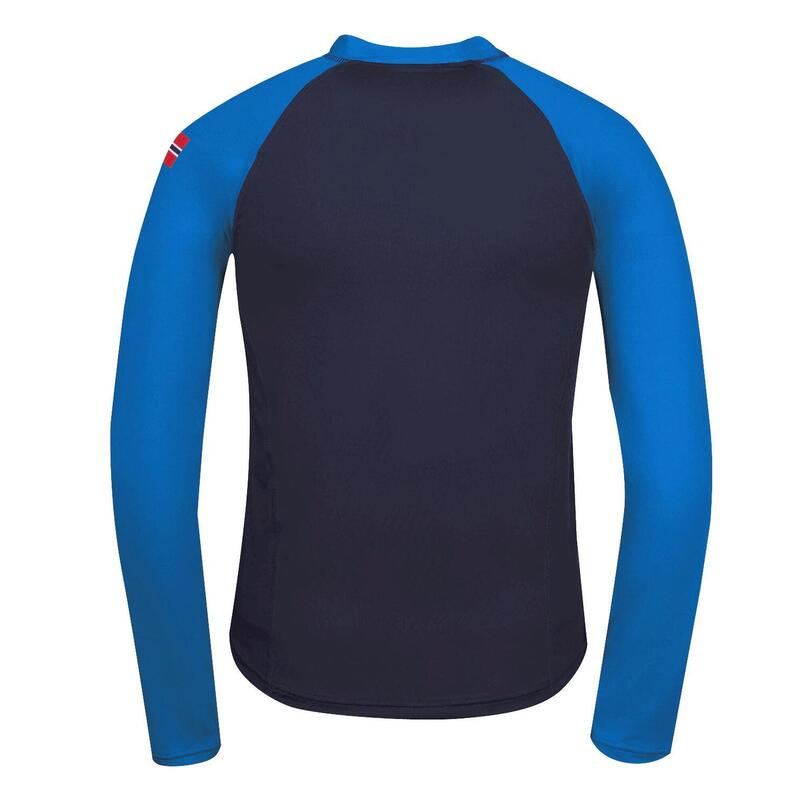 Kinder Longsleeve Kvalvika Marineblau / Mittelblau