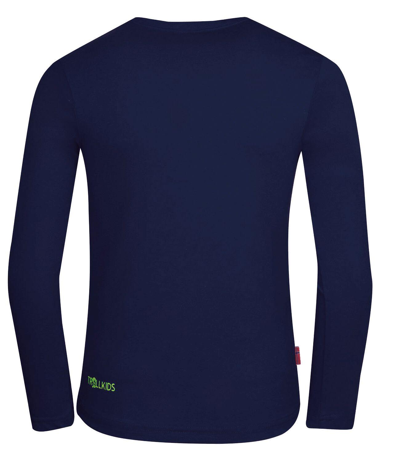 T-shirt long enfant Troll Bleu marine/Vert 2/3