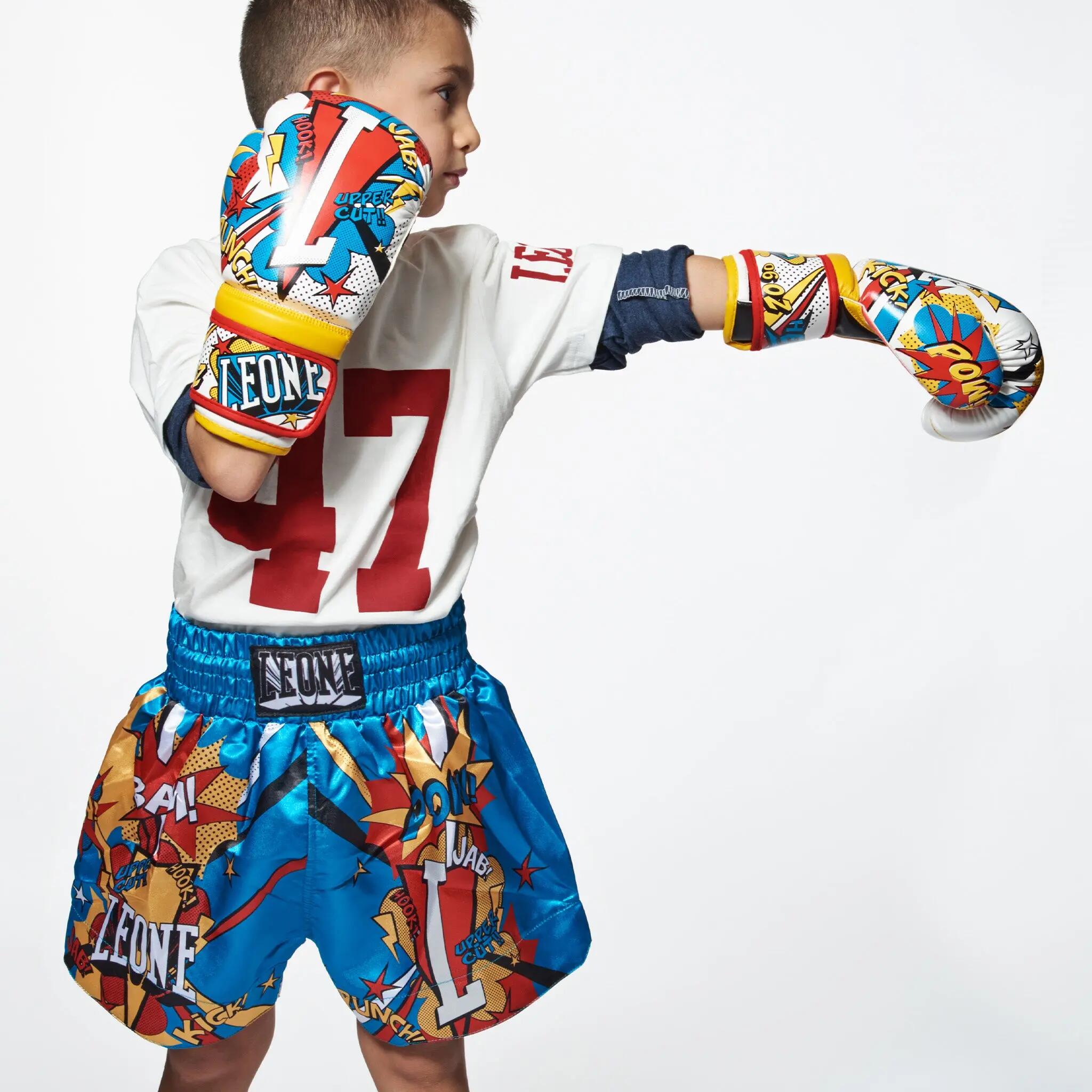 Pantalón kick y thai infantil Leone1947 HERO azul claro S 4/6