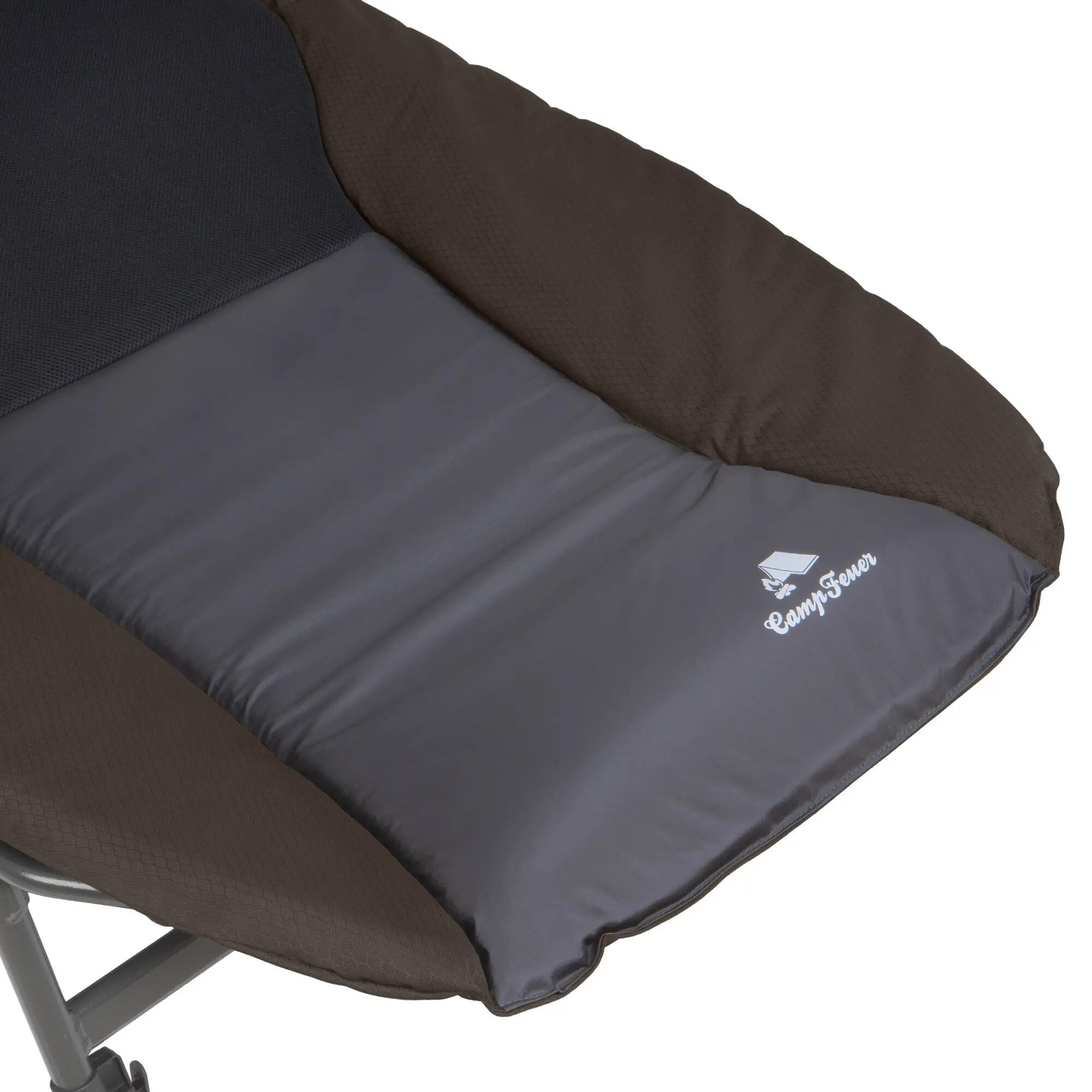 CampFeuer Karpfenliege XXL 207 x 88 x 30-106 cm, Braun, Campingliege faltbar 7/8