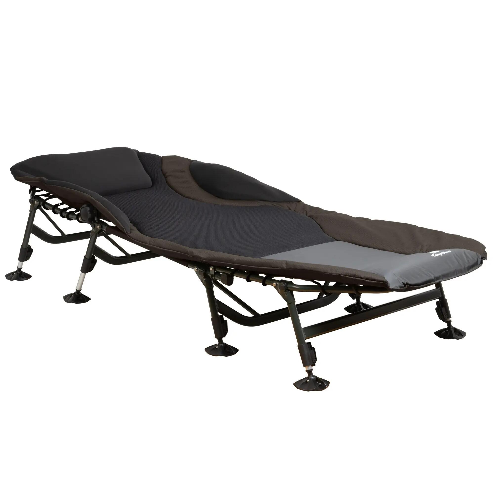 CampFeuer Karpfenliege XXL 207 x 88 x 30-106 cm, Braun, Campingliege faltbar 2/8