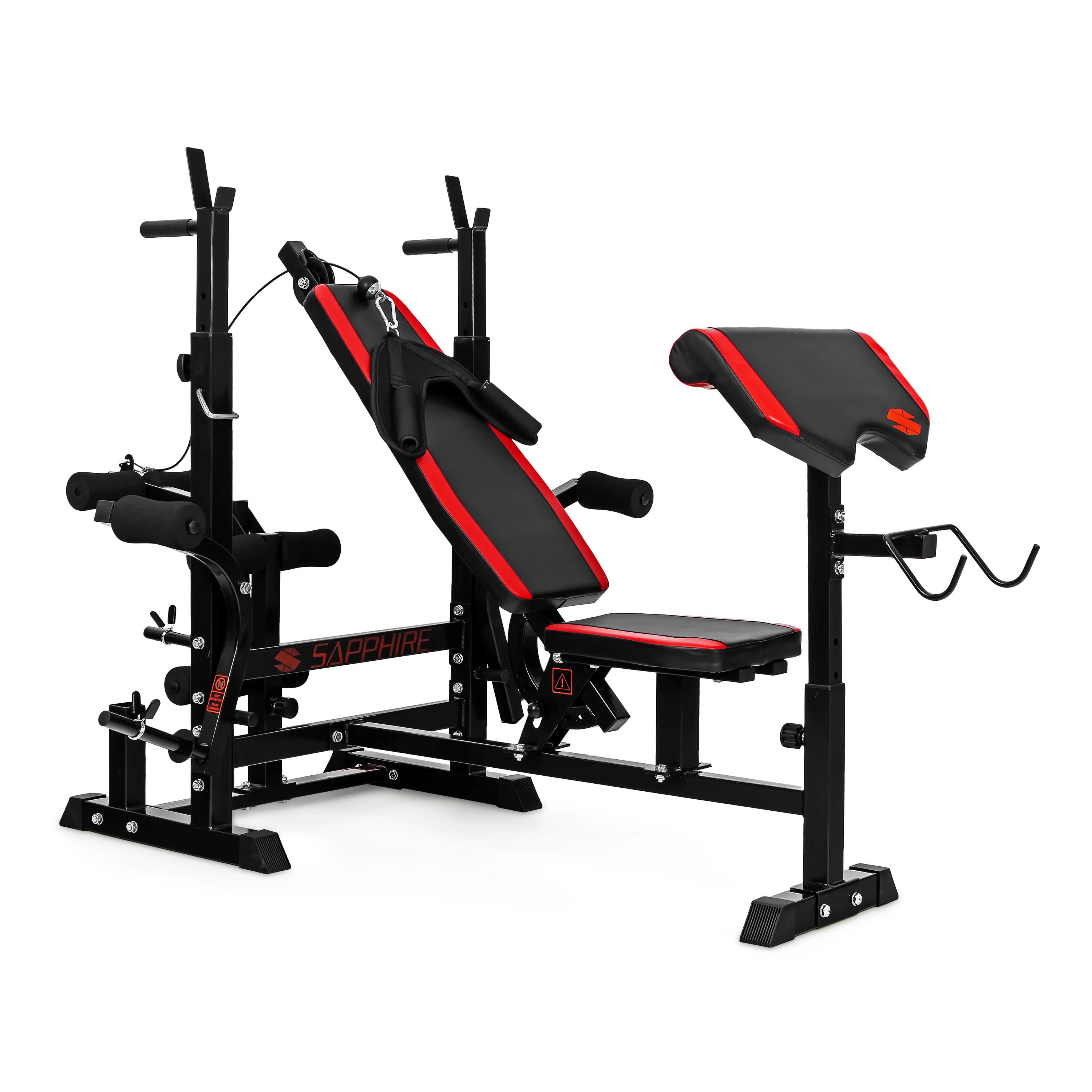 Ławka kulturystyczna Sapphire XG-600 z wyciągiem i modlitewnikiem do 150kg 1/13