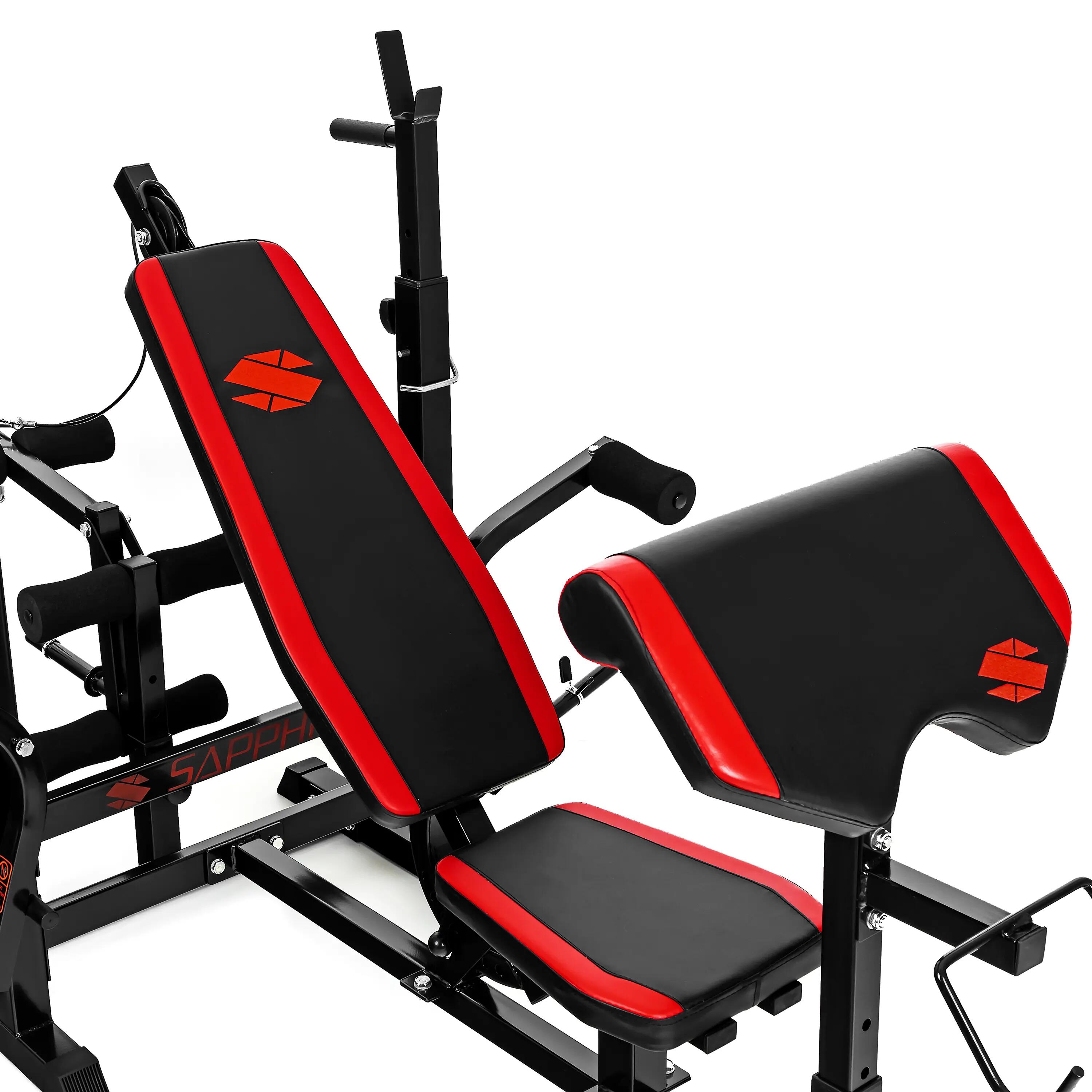 Ławka kulturystyczna Sapphire XG-600 z wyciągiem i modlitewnikiem do 150kg 3/13