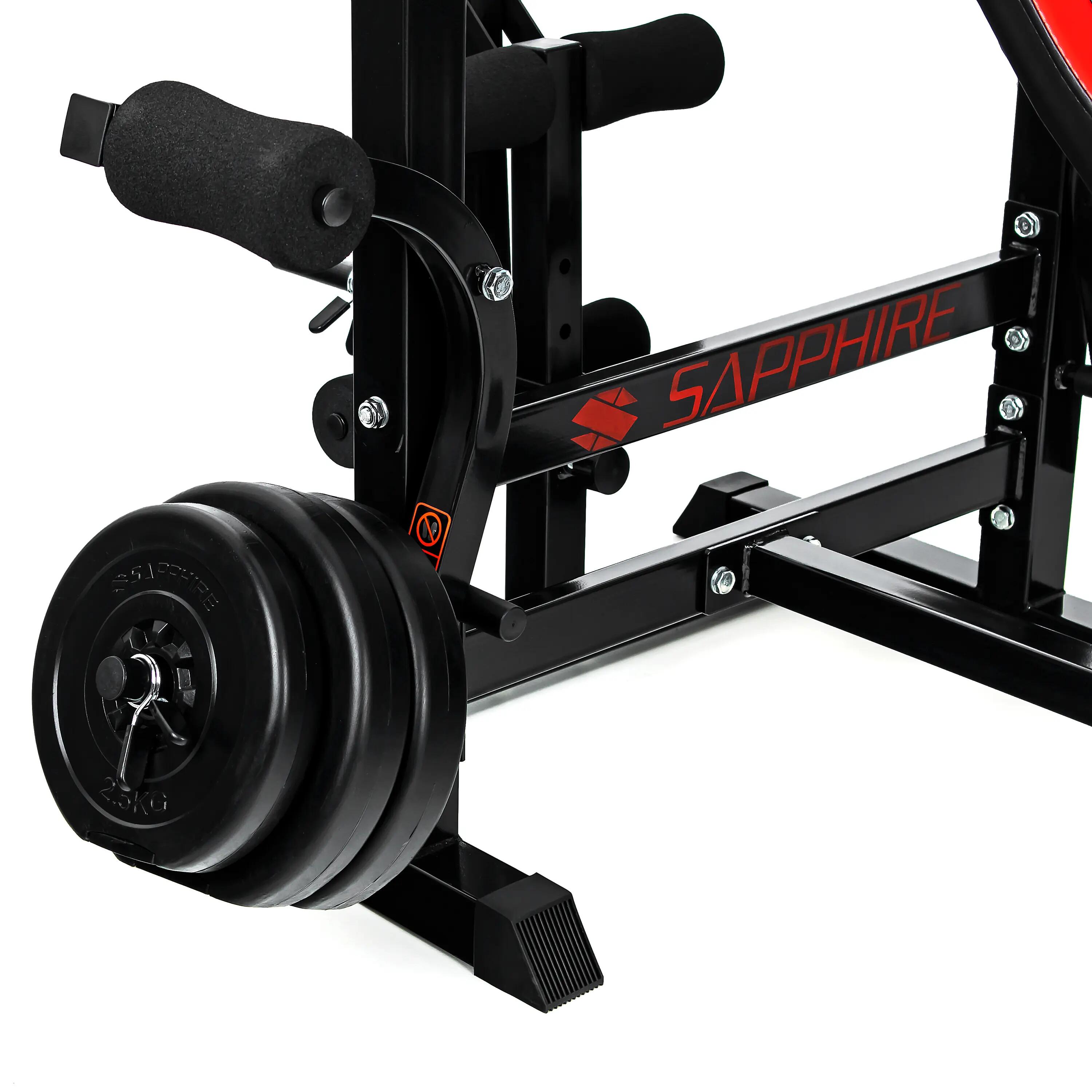 Ławka kulturystyczna Sapphire XG-600 z wyciągiem i modlitewnikiem do 150kg 12/13