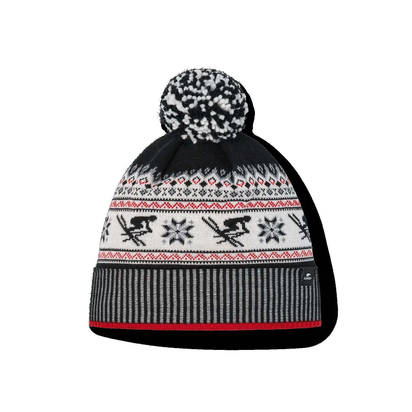 Unisex Outdoor Bommelmütze atmungsaktiv, klimaregulierend, Retroski Pompon Blau 1/7