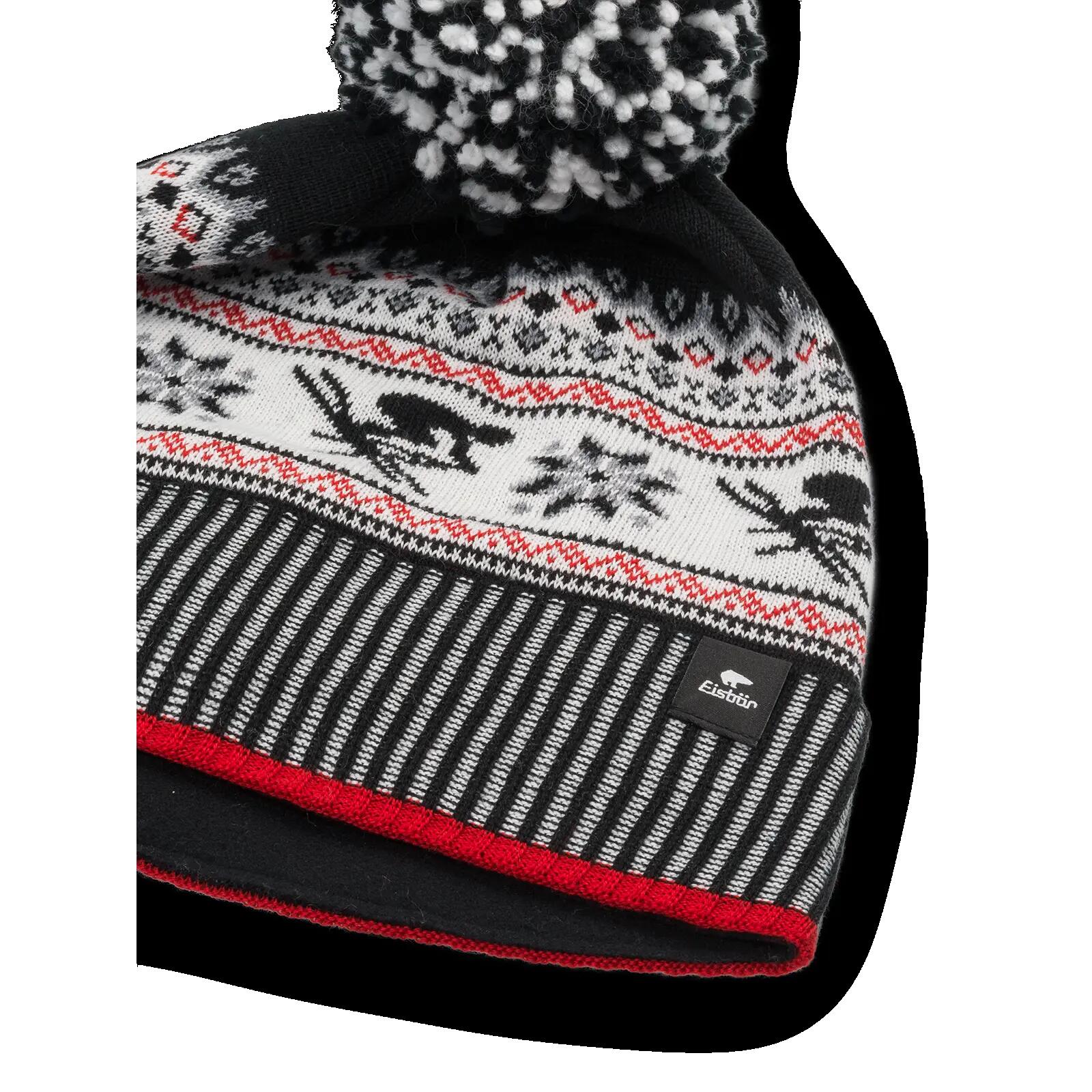 Unisex Outdoor Bommelmütze atmungsaktiv, klimaregulierend, Retroski Pompon Blau 2/7