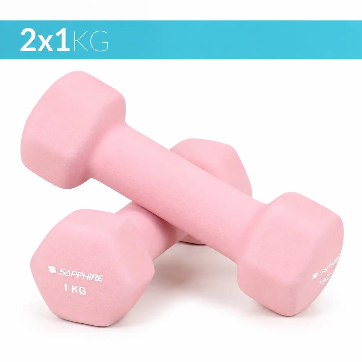 Zestaw hantelek neoprenowych Sapphire SG-210 12kg na stojaku 2x0,5, 2x1, 2x1,5kg 5/8