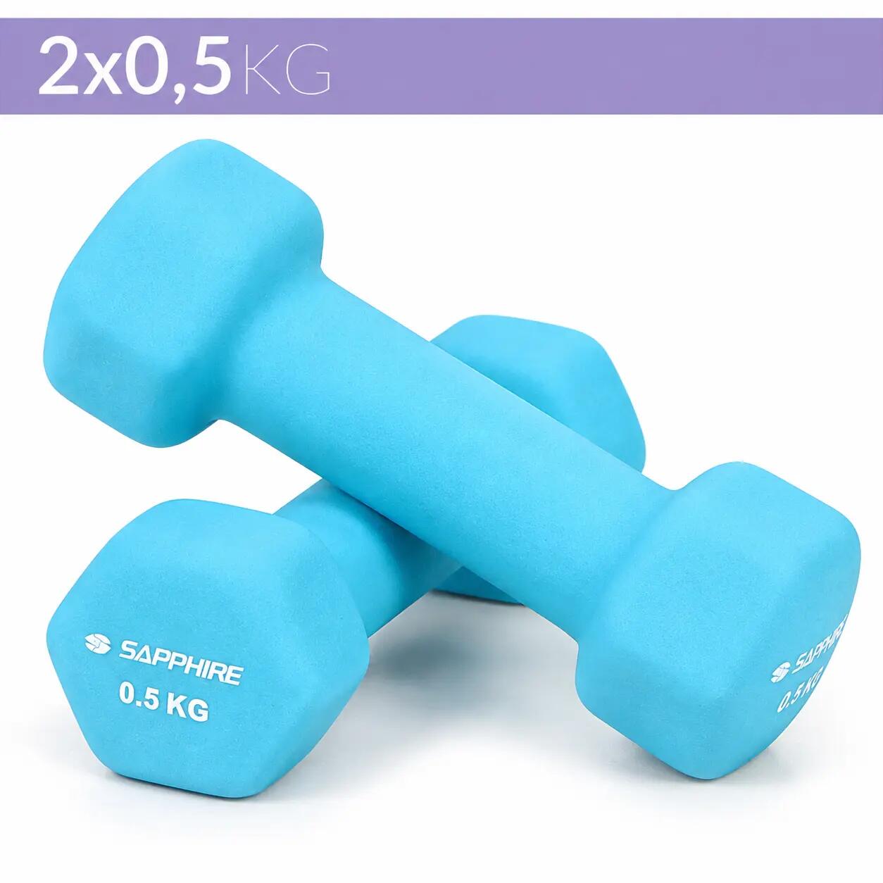 Zestaw hantelek neoprenowych Sapphire SG-210 12kg na stojaku 2x0,5, 2x1, 2x1,5kg 4/8