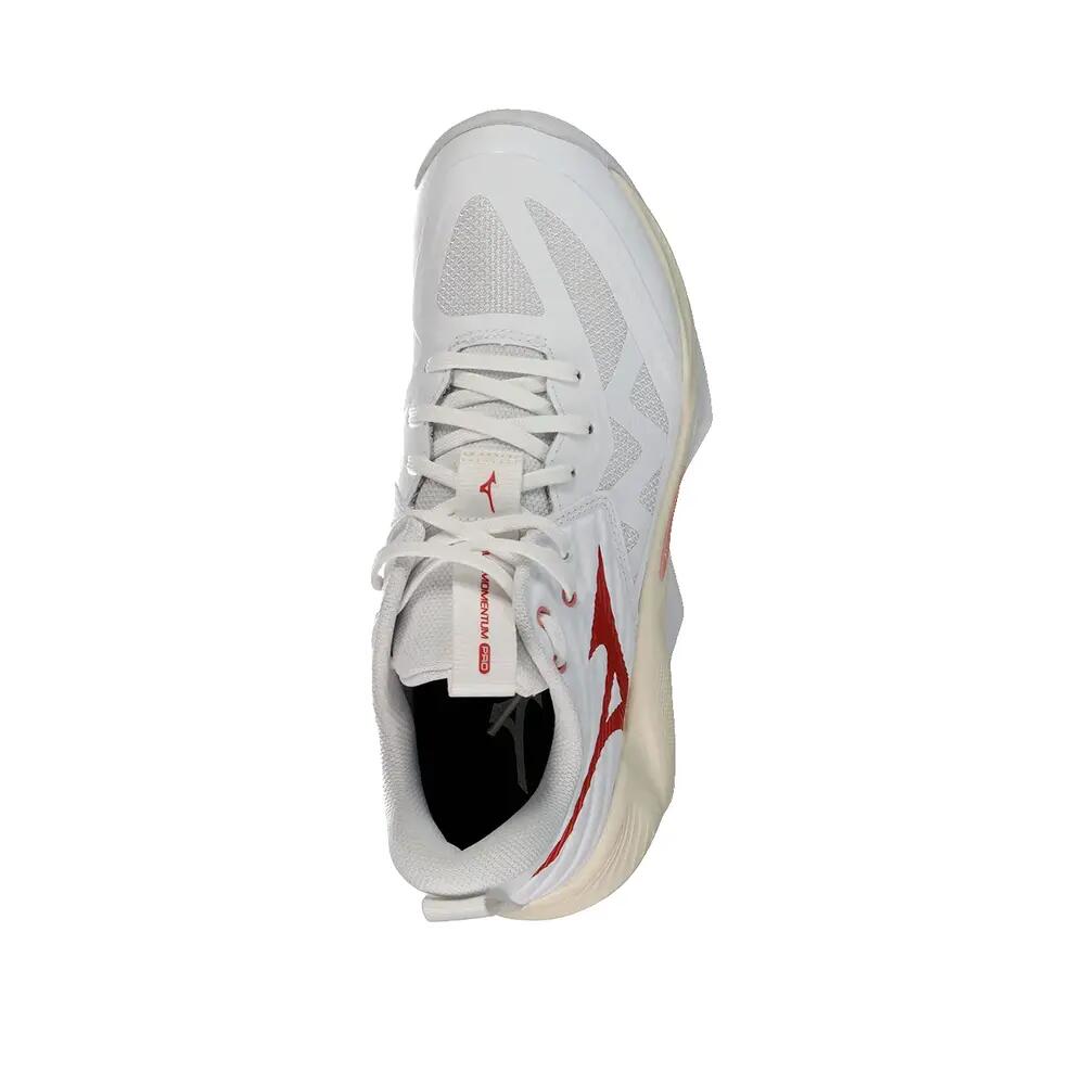 Sapatos de interior Mizuno Wave Momentum Pro Branco/Rosa Elegância 6/7