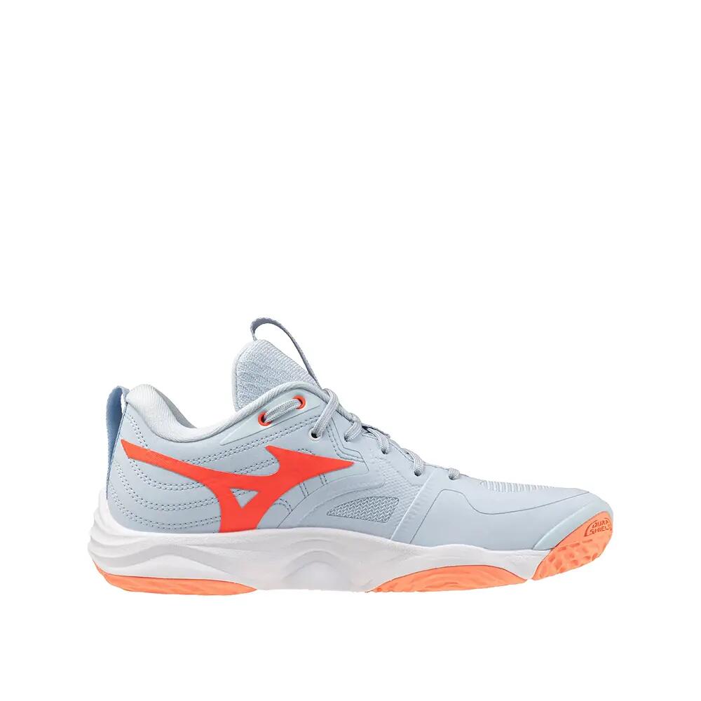 Buty halowe Mizuno Wave Momentum Elite Niebieski Finch/Biały/Pomarańczowy Lawa 4/7