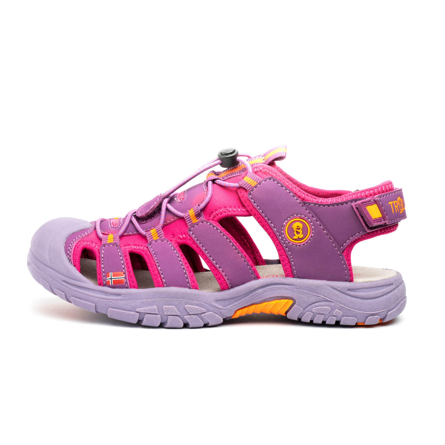 Children's sandal Kvalvika dark pink / orange