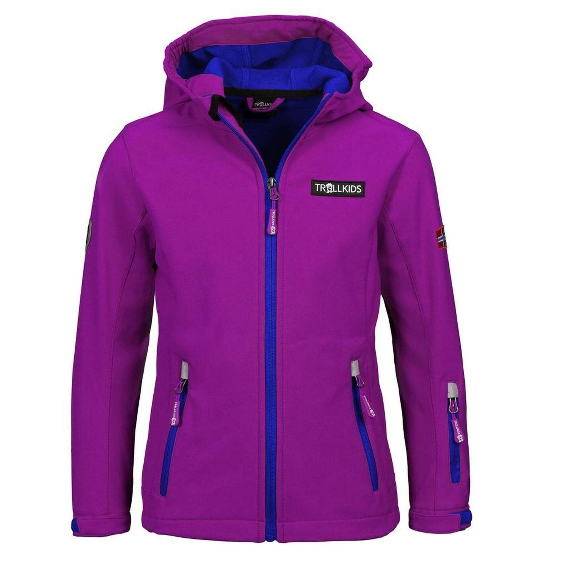 Oslofjord children's softshell jacket fuchsia red