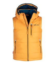 Gilet polyfibre enfant Narvik déperlant jaune doré/bleu mystique