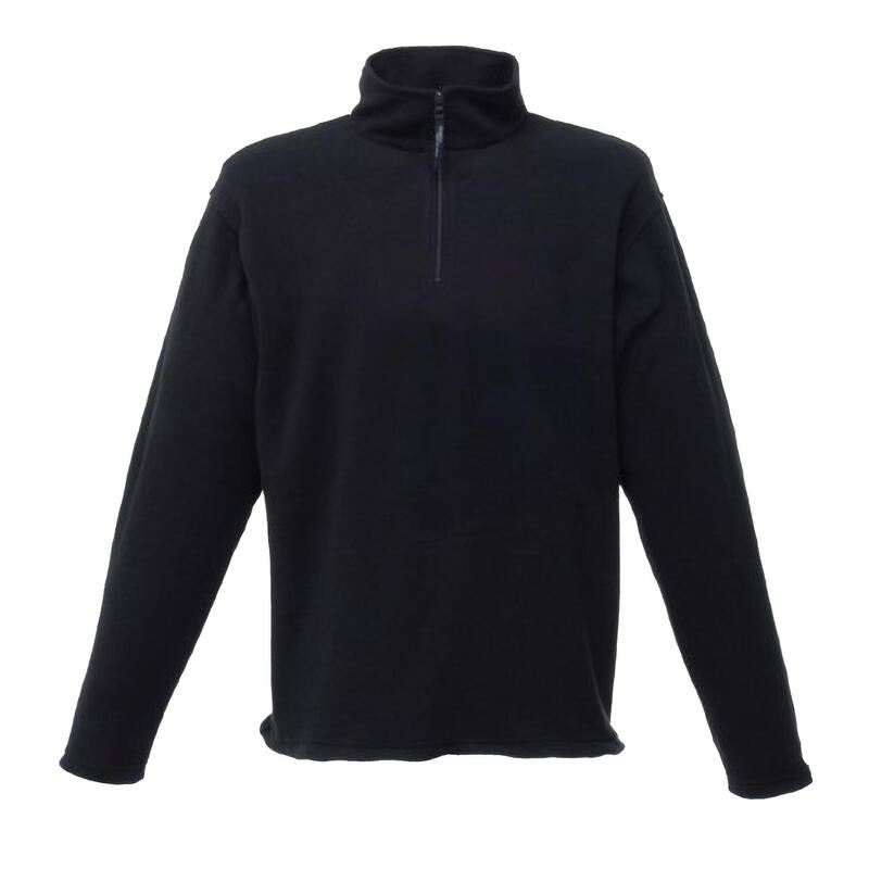 Micro Fleece Top mit Reißverschluss. Herren Schwarz