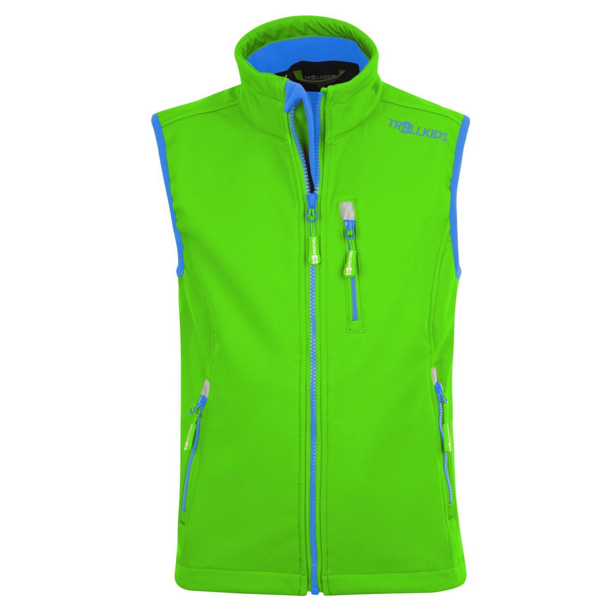 Children's Trollfjord water-repellent vest Light green / Blue