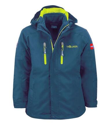 Kinder 3-in-1-Funktionsjacke Myrdal PRO Pfeffergrün/Marineblau