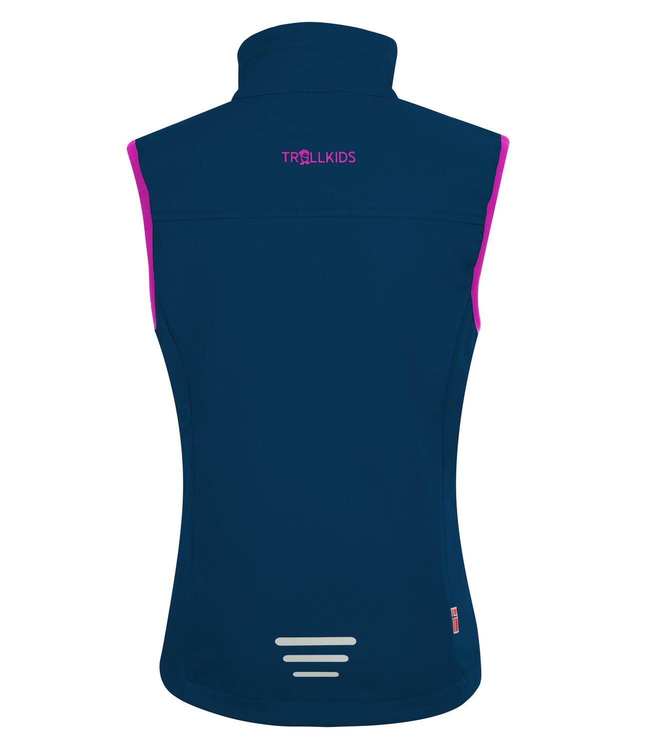 Gilet enfant Trollfjord déperlant bleu marine/magenta 2/3