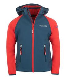 Veste softshell enfant Rondane déperlante rouge clair/bleu