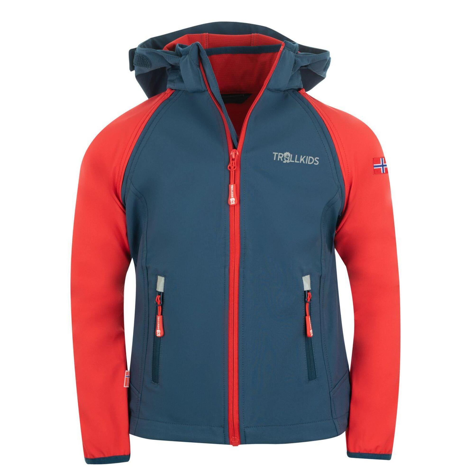 TROLLKIDS Kinder Softshelljacke Rondane Wasserabweisend Hellrot / Blau