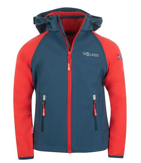 Veste softshell enfant Rondane déperlante rouge clair/bleu