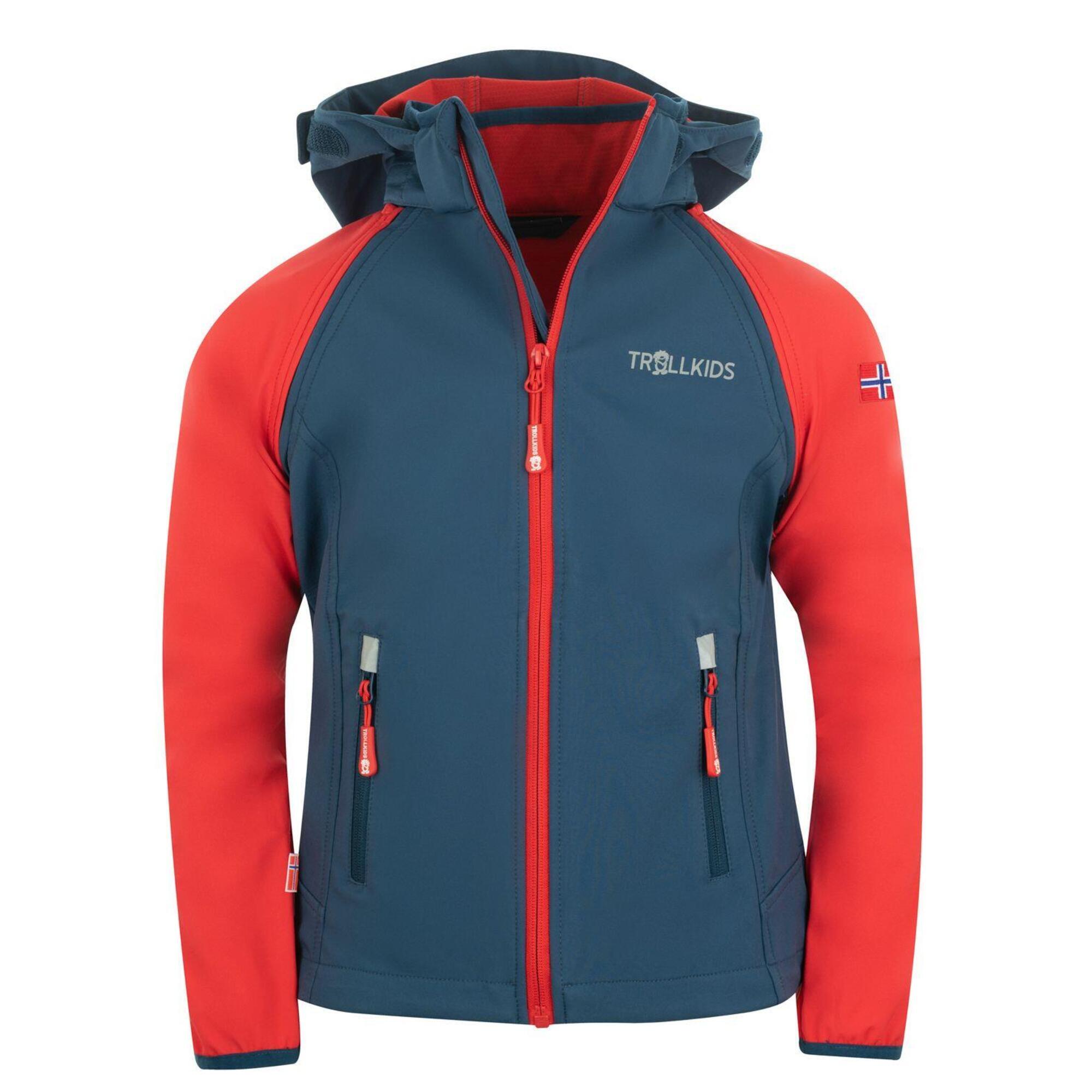 Trollkids - Veste Softshell Enfant Rondane Déperlante Rouge Clair/bleu - Softshell - Bleu|rouge - 14 À 16 Ans - Decathlon