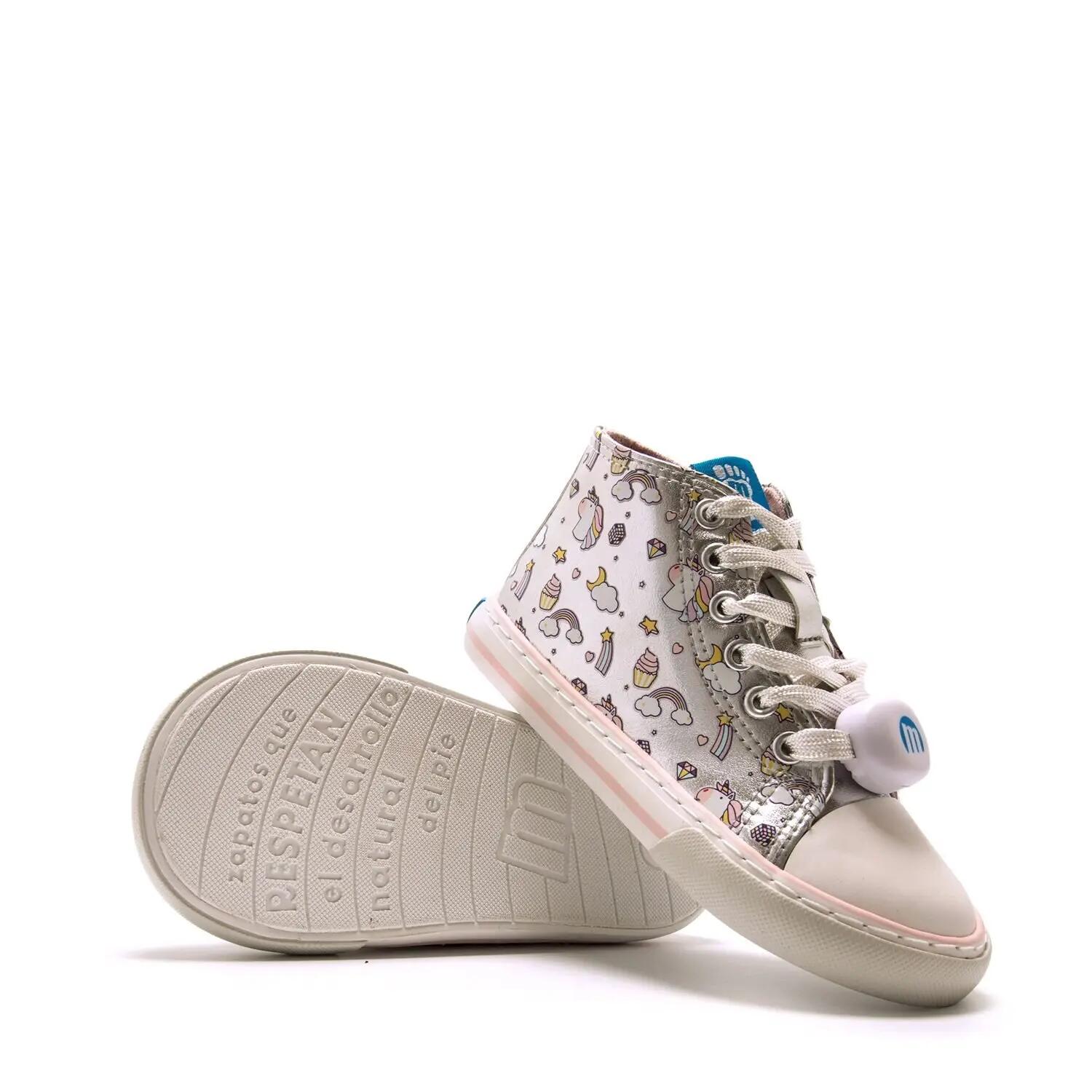 Sapatilhas menina barefoot mtng free lights prata 6/7