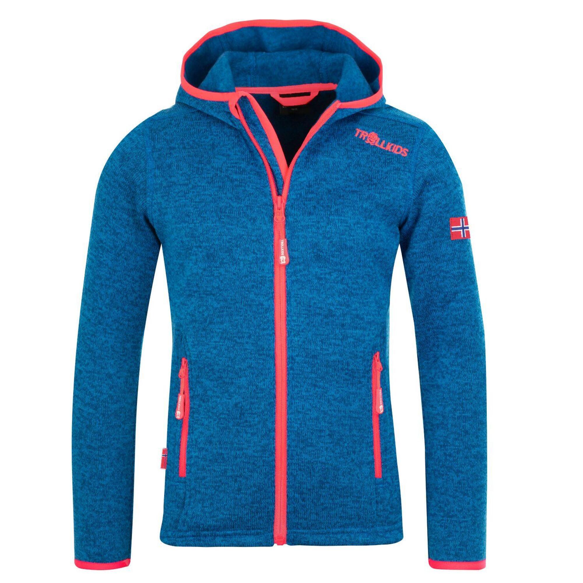 Jondalen XT medium blue/coral fleece jacket for girls