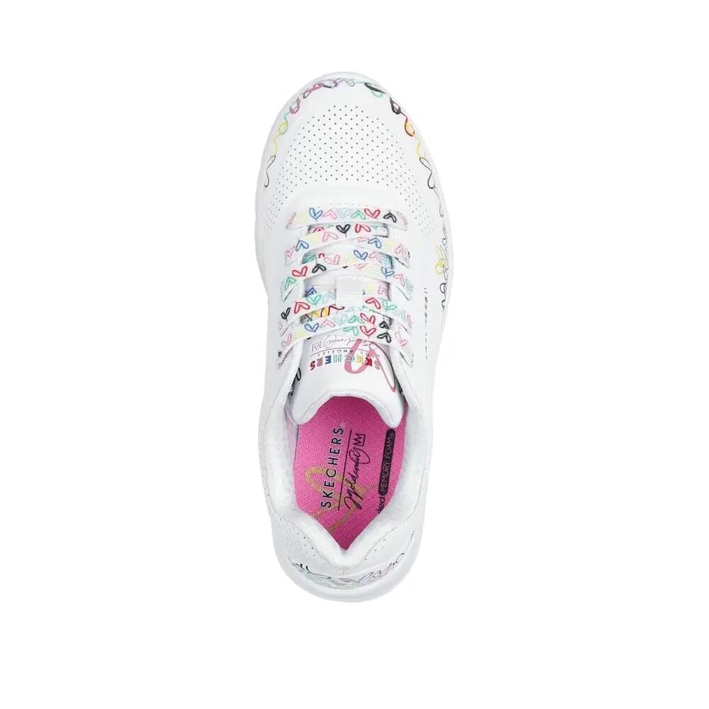 Sapatilhas Skechers Uno Lite Heart Craze Brancas 4/4