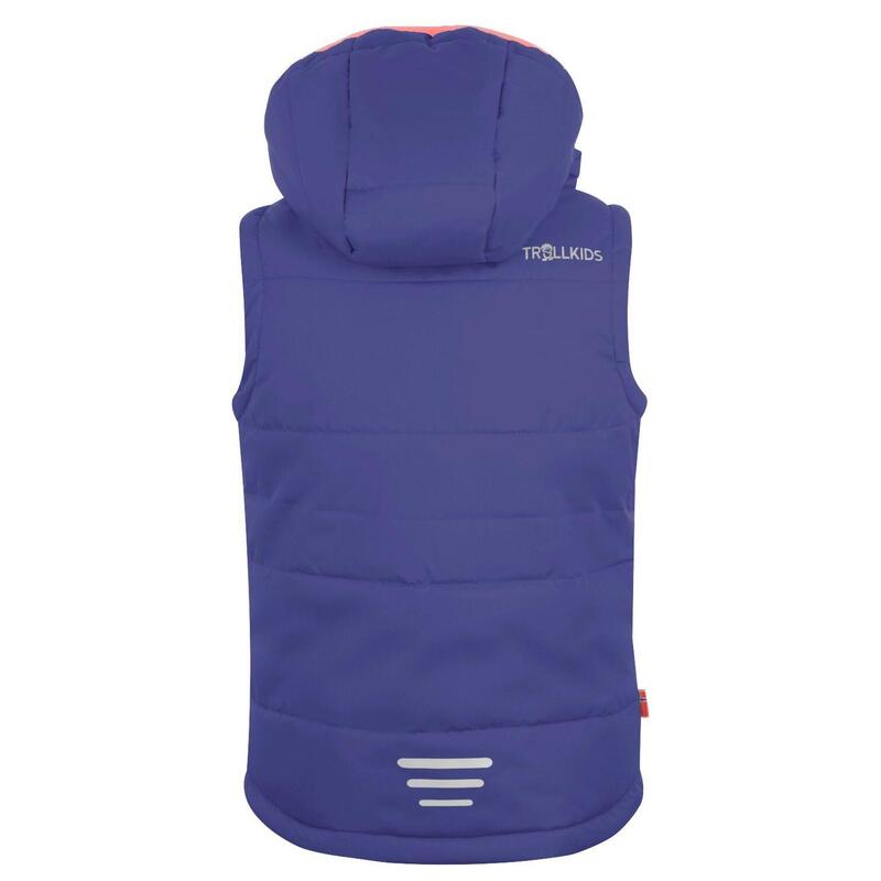 Gilet en polyfibre pour enfants Narvik violet foncé/rose