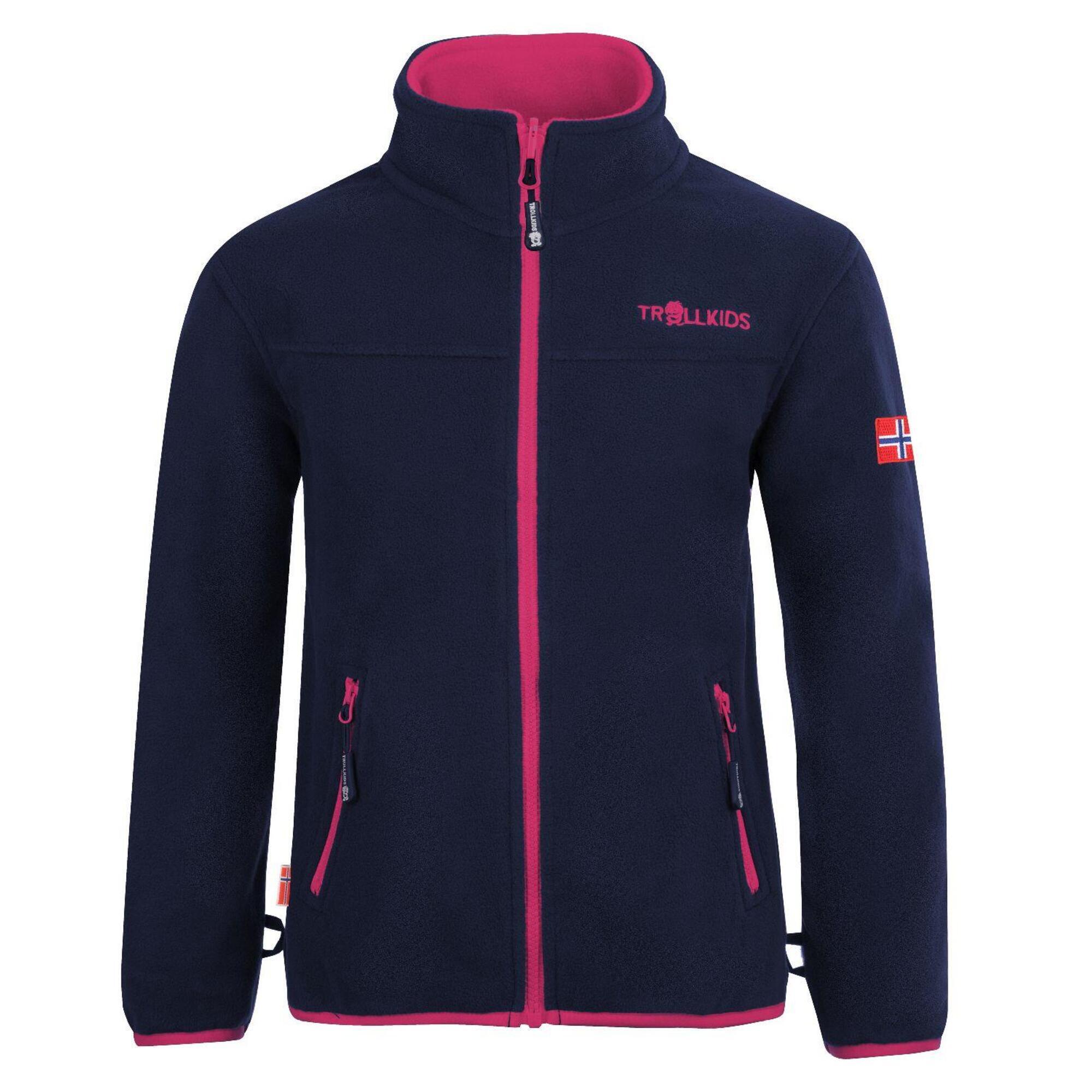 Oppdal XT children's fleece jacket navy blue / magenta