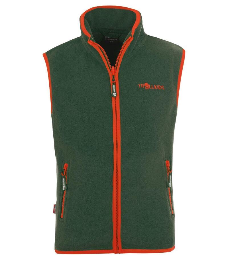 Gilet polaire pour enfants Arendal vert forêt/orange