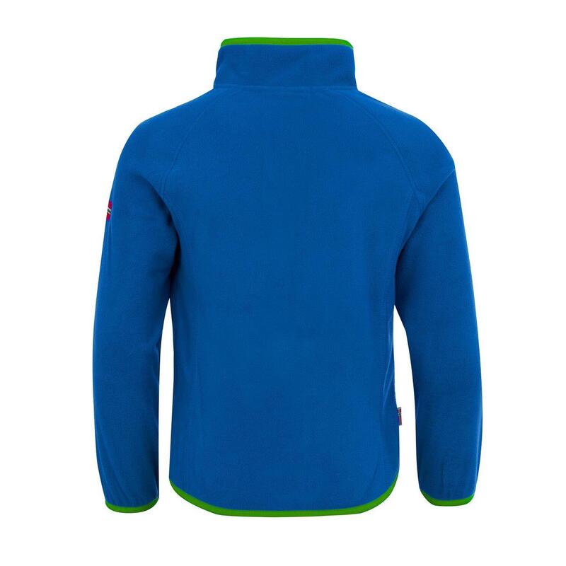 Kinder Fleece-Pullover Nordland Mittelblau / Grün
