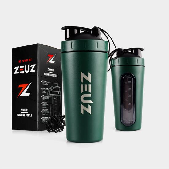 ZEUZ Premium Edelstahl-Shaker – Protein-Shaker – BPA-frei – 700 ml – Mattgrün