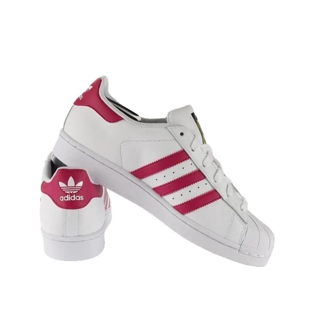 Chaussures Adidas Superstar Foundation Blanc/Rose 7/7