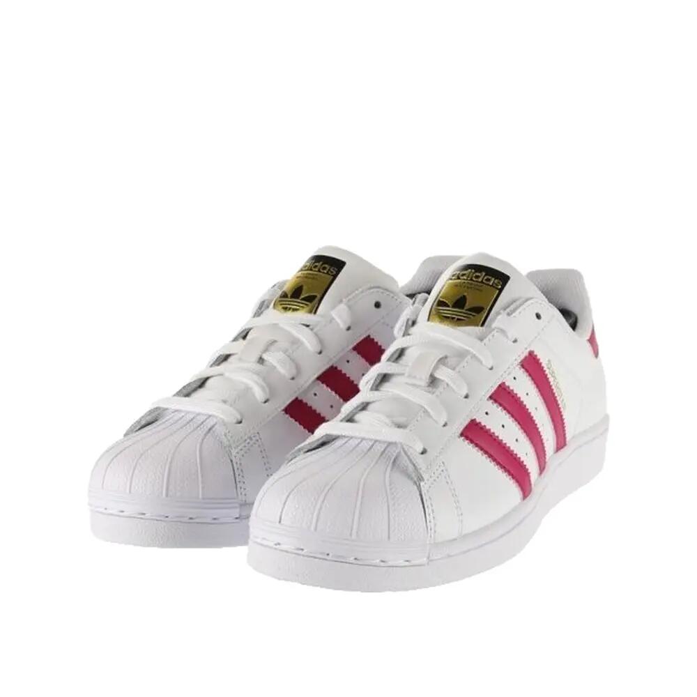 Chaussures Adidas Superstar Foundation Blanc/Rose 5/7