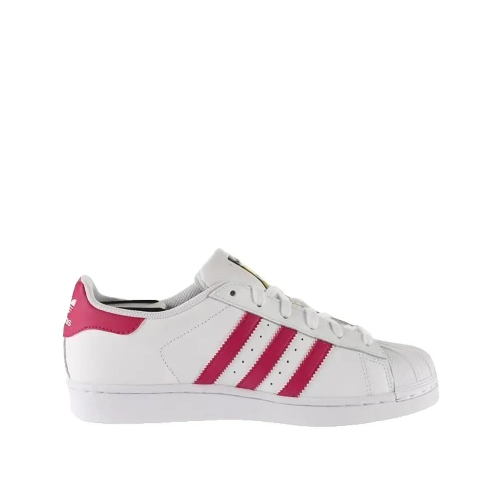 Chaussures Adidas Superstar Foundation Blanc/Rose 3/7