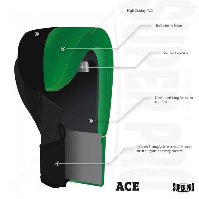 Gants de boxe - Ace - Noir/Rose 7/7