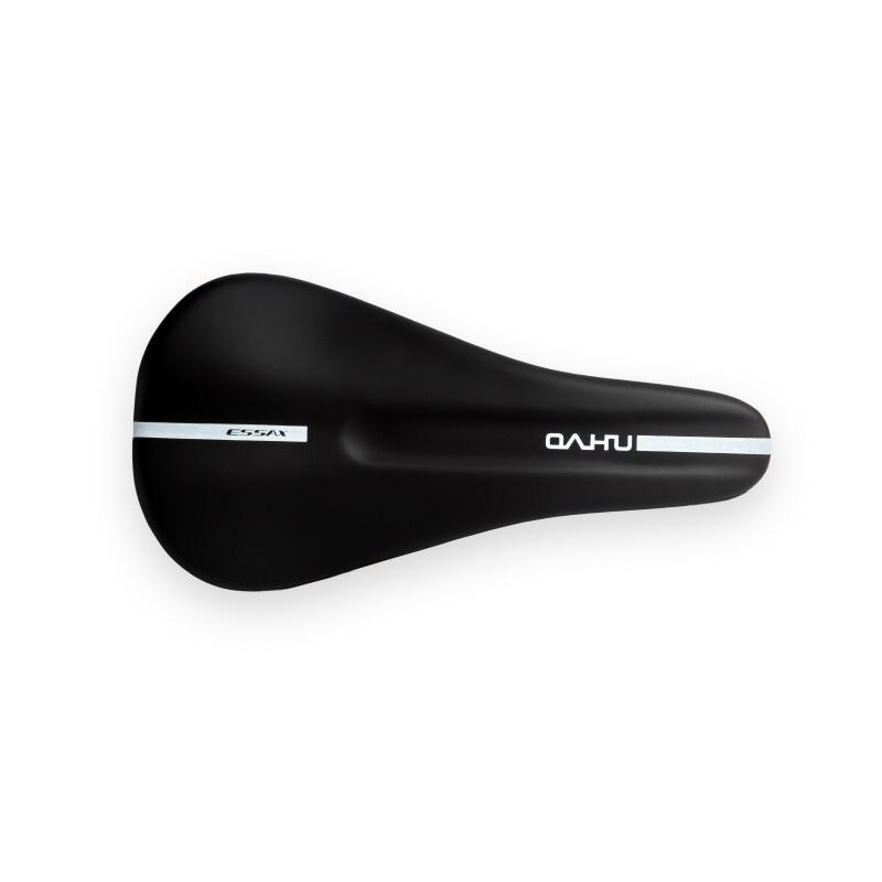 Selim de bicicleta feito à mão Essax Oahu - Titânio - Largura 140mm Preto