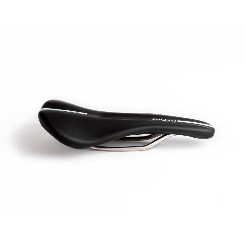 Selle de vélo fabriquée à la main Essax Oahu - Chrome - Largeur 140mm noir